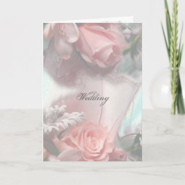 Cartão de Convite para Casamento de Rosas Rosa Sua