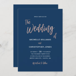 Cartão de Convite para Casamento Dourado de Marinh