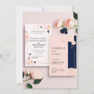 Cartão de Convite para Casamento Editável Floral r