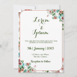 Cartão de convite para casamento Elegante