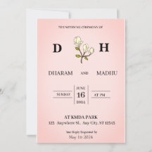 Cartão de convite para casamento estilo Vintage