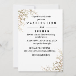 Cartão de Convite para Casamento Floral Chic Bohem