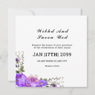 Cartão de Convite para Casamento Gatefold Quadrado