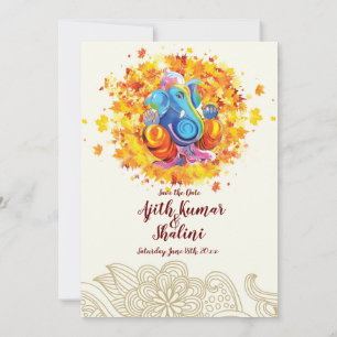 Cartão de Convite para Casamento Hindu