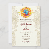 Cartão de Convite para Casamento Hindu