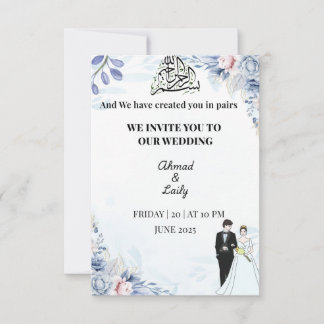 Cartão de Convite para Casamento Moderno