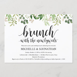 Cartão de Convite para Casamento Poste Greenery Br