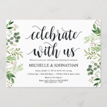 Cartão de Convite para Casamento Poste Greenery Br