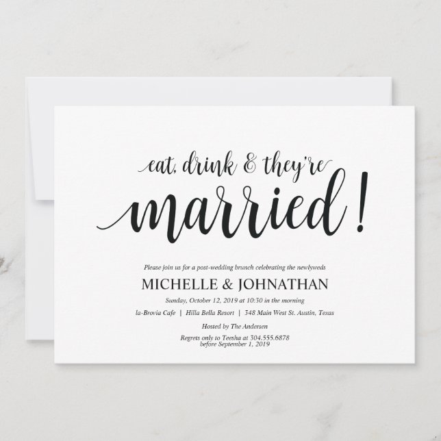 Cartão de Convite para Casamento Poste Russo Brunc (Frente)