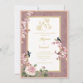Cartão de Convite para Casamento Real do Jardim