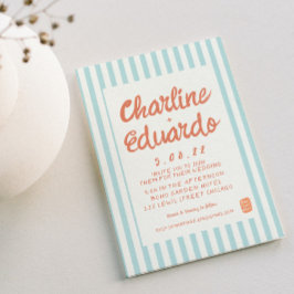 Cartão de convite para Casamento Retroativo Pastel