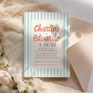 Cartão de convite para Casamento Retroativo Pastel