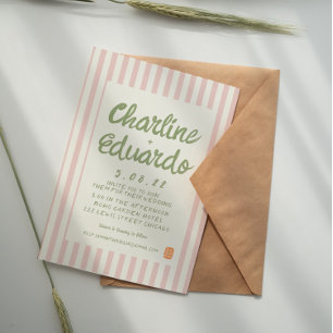 Cartão de convite para Casamento Retroativo Pastel