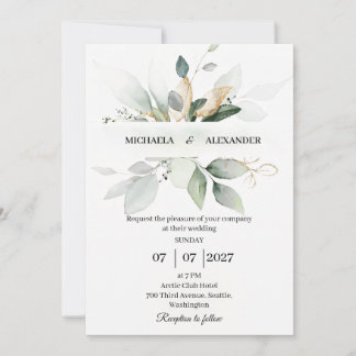 Cartão de convite para casamento simples