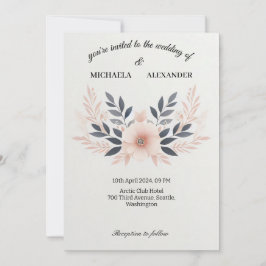 Cartão de convite para casamento simples