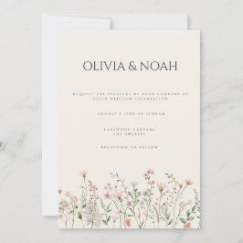 Cartão de Convite para Casamento Simples Boho Wild