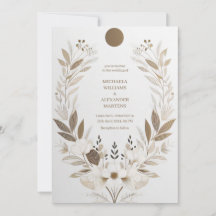 cartão de convite para casamento simples com flore
