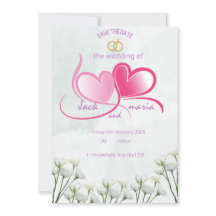 cartão de convite para casamento Tamanho: 5" x 7"