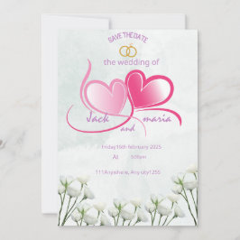 cartão de convite para casamento Tamanho: 5" x 7"