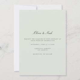 Cartão de Convite para Casamento Verde Elegante Bl