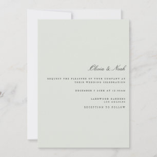 Cartão de Convite para Casamento Verde Elegante Bl