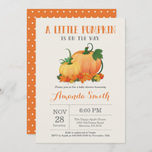 Cartão de Convite para Chá de fraldas de queda de