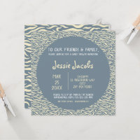 Cartão de convite para chá de fraldas padrão bonit