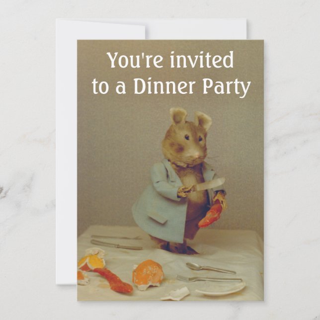 Cartão de Convite para Chef de Mouse (Frente)