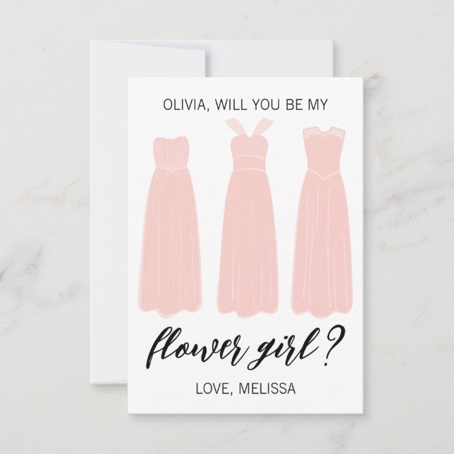 Cartão de Convite para Dama de Honra, Vestidos Ros (Frente)