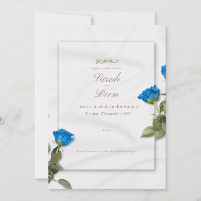 cartão de convite para evento de walima (Frente)