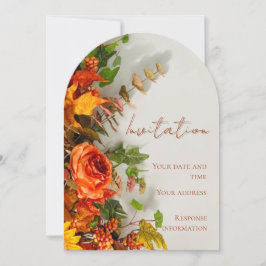 Cartão de Convite para Férias Florals de Ação de G