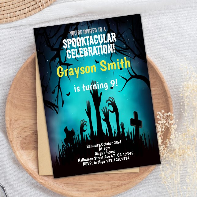 Cartão de Convite para Festa de Halloween Cute Spo (Halloween Halloween Cards)