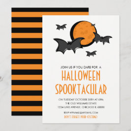 Cartão de Convite para Festa de Halloween de Bats 