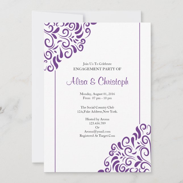 Cartão de Convite para festa de noivado (Frente)