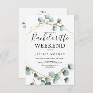 Cartão de Convite para Festa de solteira Eucalyptu