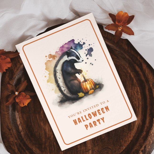Cartão de Convite para Halloween Skunk Skunk (Criador carregado)