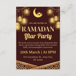 Cartão de Convite para Iftar de Ramadan