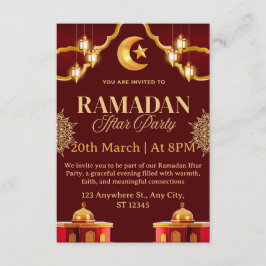 Cartão de Convite para Iftar de Ramadan