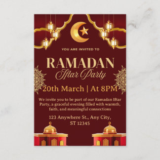 Cartão de Convite para Iftar de Ramadan