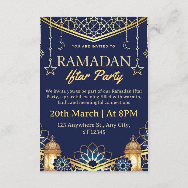 Cartão de Convite para Iftar de Ramadan (Frente)