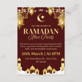 Cartão de Convite para Iftar do Ramadão