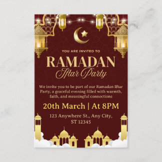 Cartão de Convite para Iftar do Ramadão