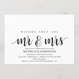 Cartão de Convite para Janto de Ensaio de Casament