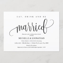 Cartão de Convite para Janto de Ensaio de Casament