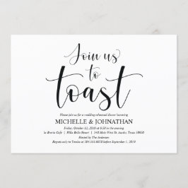 Cartão de Convite para Janto de Ensaio de Casament