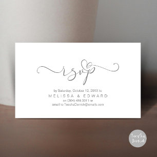 Cartão de Convite para Janto RSVP de Casamento Rom
