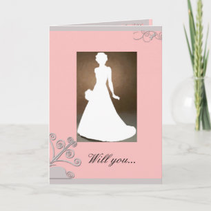 Cartão de convite para madrinha de casamento