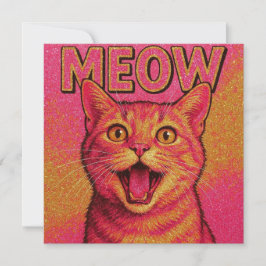 Cartão de convite para miau de gato!