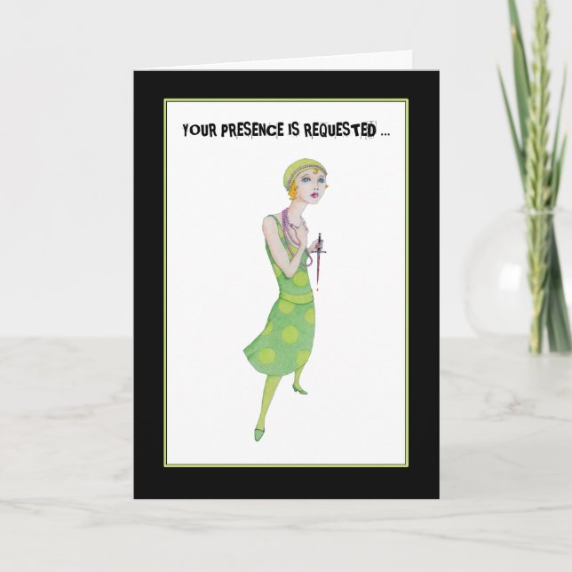 Cartão de Convite para Mistério de Homicídio Ingen (Frente)