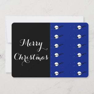 Cartão de convite para natal preto e azul